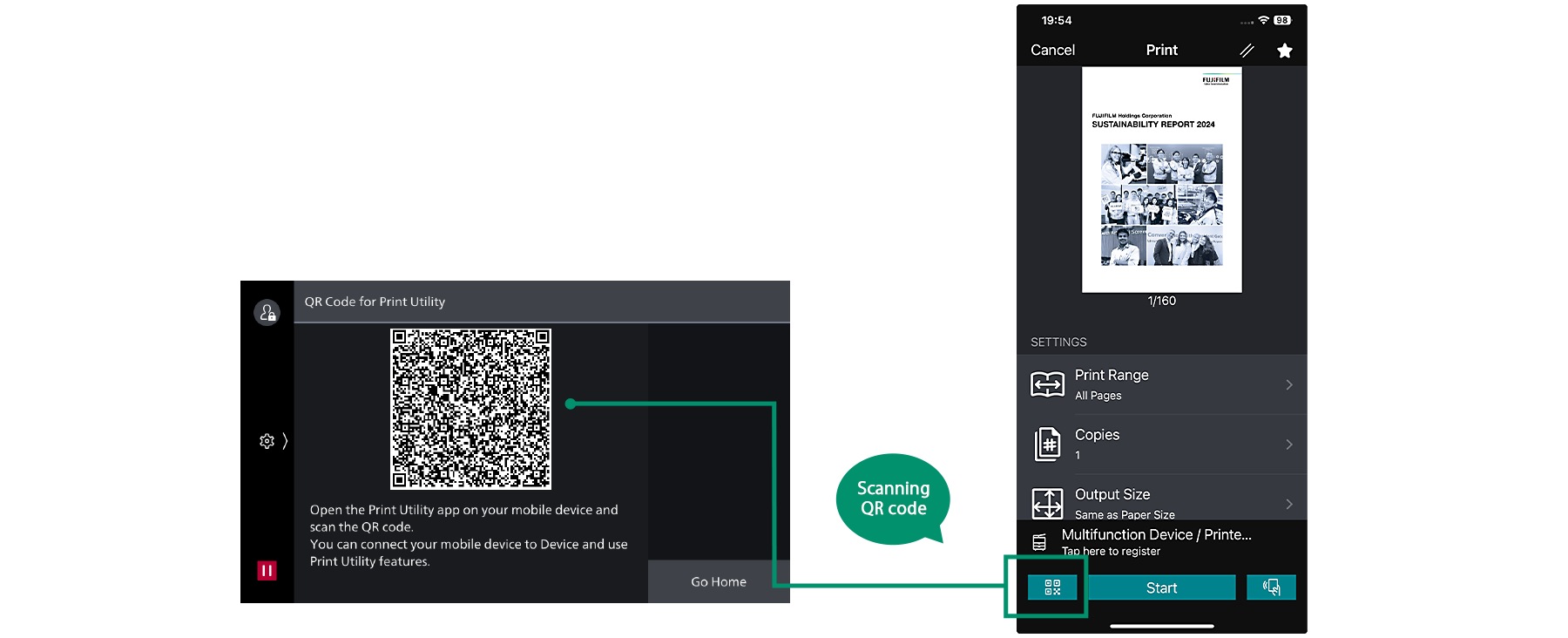 Easy to set up Wi-Fi connection by using QR code