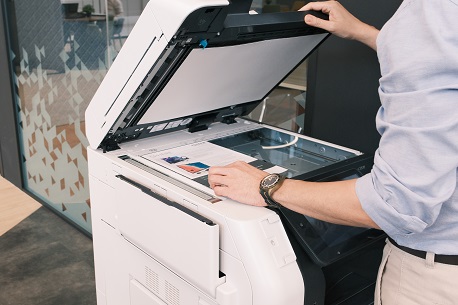 Man printing in the office