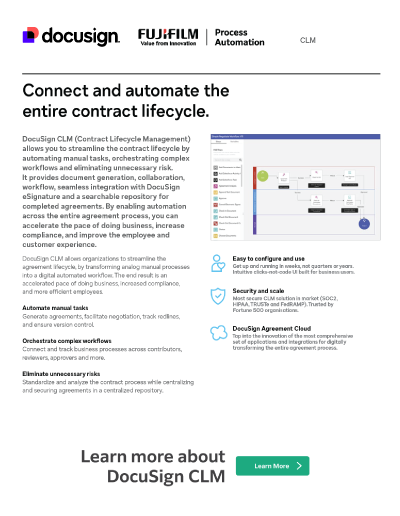 Docusign CLM - Automate your entire contract lifecycle with your local NZ team from FUJIFILM Process Automation.