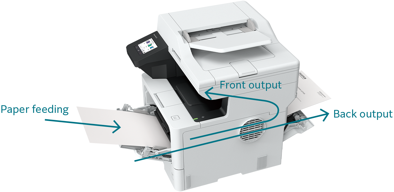 Two-way (front & back) printing output